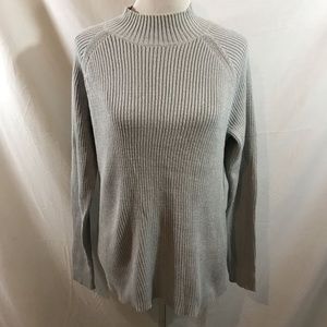 Studio Works silver metallic long sleeve mock sweater - womens XL, armpit to arm